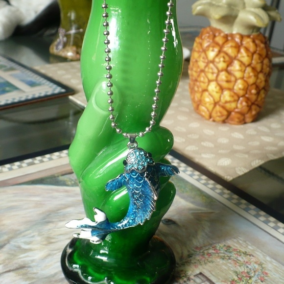 ❤️ Blue-Silver Fish Purse, Car Mirror Charm 5 Star - Picture 3 of 8